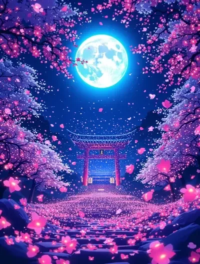 幻樱物语：花宴 动漫海报封面，日本剧场版，奇幻、恋爱、治愈
